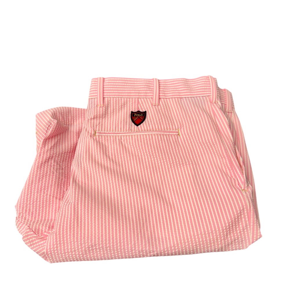 Polo Golf Ralph Lauren Shorts Mens 38 (39x8 ACTUAL) Classic Fit Pink Seersucker